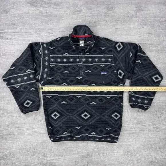Patagonia Synchilla Men's XS Grey Eyota Forge Aztec Southwestern Fleece Pullover - Picture 3 of 10